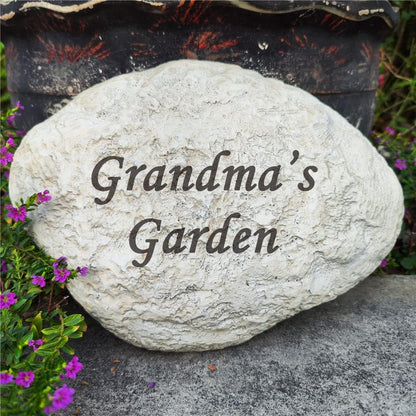 Personalized Garden Memorial Stones Engraved Rocks with Any Message, Decorative Grave Memorial Plaques Rocks for Loved Ones Outside Cemetery Decoration, Resin, 11" x 8"
