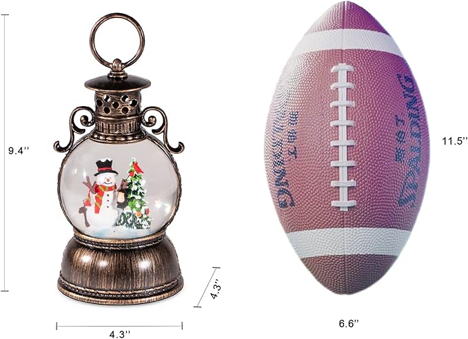 Christmas Snow Globes, Glittering Christmas Music Box Snowman Christmas Trees with 8 Songs & 6H Timer, USB Powered & Battery Operated Christmas Lanterns for Indoor Holiday Table Party Gifts