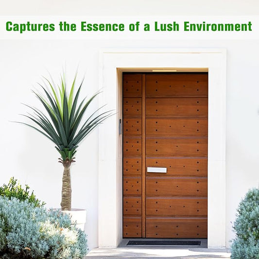 AnTing Artificial Agave Snake Plant 5FT, Fake Plant Indoor with Pot, 60IN Faux Plant Home Office Garden Hotel Decor Gift(1Pack), AT-LSL5FT-1