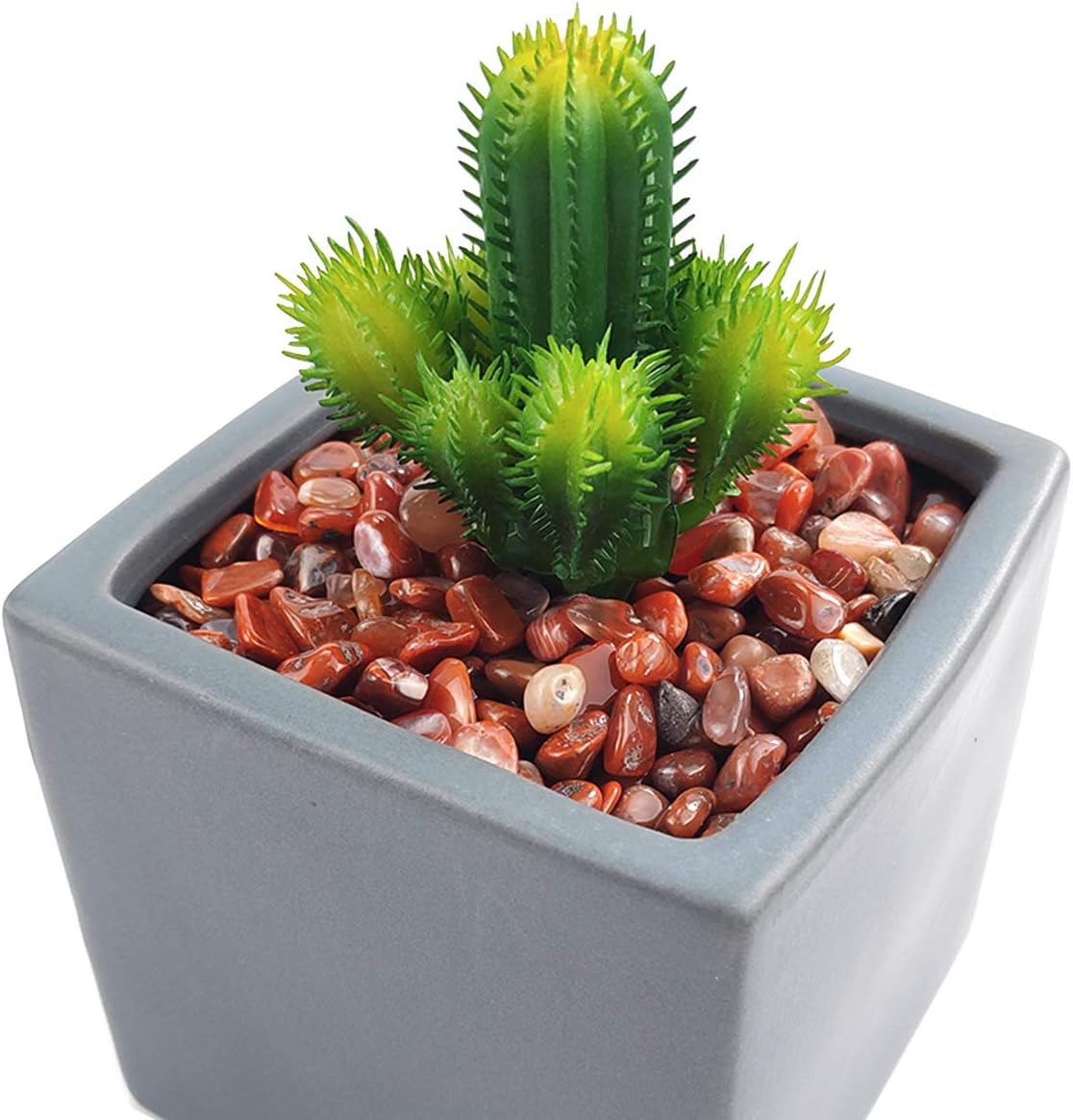 WAYBER Decorative Stones, 2 Lbs/920g (Fill 1.8 Cups) Natural Red Agate Pebbles Irregular Crystal Rock Gravel for Aquarium Turtle Tank Decoration/Succulent Plant Landscape/Flowerpot Vase Ornament