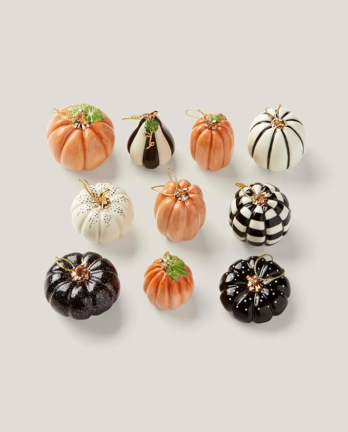 Lenox 889140 Mini Pumpkin 10-Piece Ornament Set