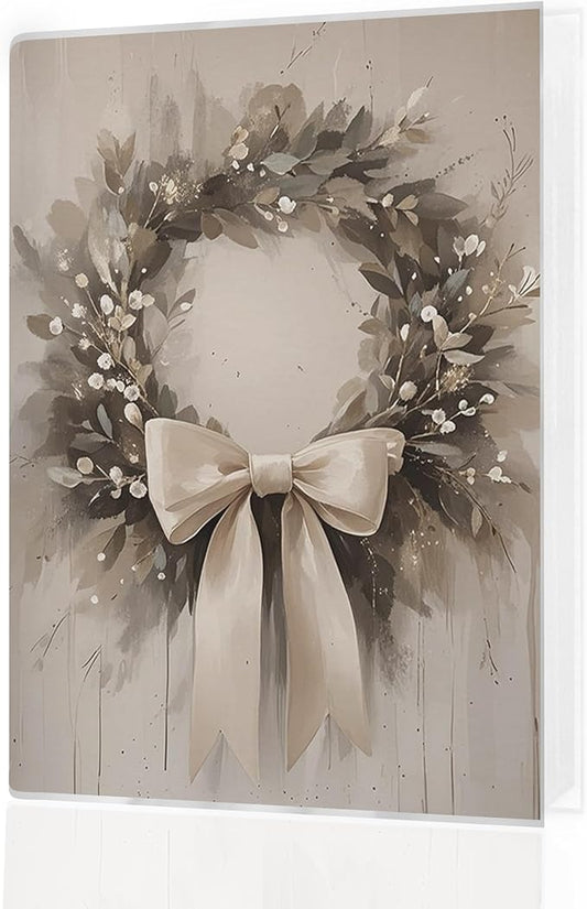 Christmas Photo Albums 4x6 inch Hold 36 PicturesPictures, Vintage Coquette Bow Christmas Wreath Small Memory Photo Album Book for Baby Family Graduation Wedding Travel Vacation