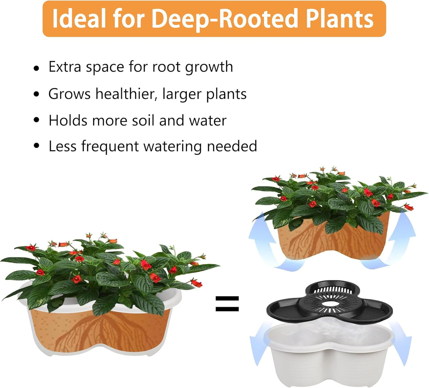 VECELO 5 Tier Vertical Garden Planter, Self Watering Stackable Planters with Wheels for Strawberries, Herbs, Flowers, Vegetables, Gray