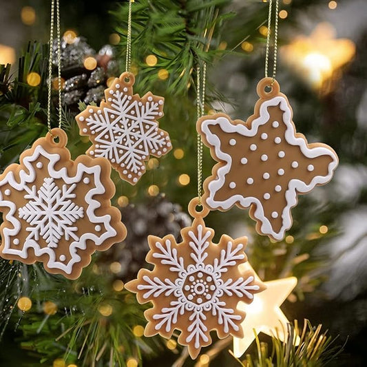 Christmas Tree Ornaments Set - 20pcs Snowflake Decorations, Hanging Xmas Baubles for Home Party Holiday Decor
