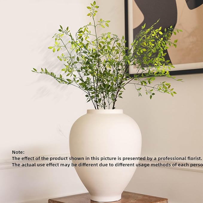 Melorca&Guilla Artificial Plants,2PCS 43.3" Green Nandina Faux Branches for Vase,Artificial Plants for Shop Garden Office Home Décor