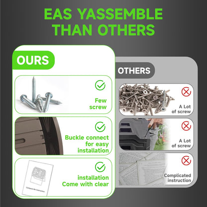 DRATO Compost Bin Outdoor 37.5 Gallon All-Season Dual Chamber Tumbling for Garden, Kitchen, Yard, Outdoor (Gray)