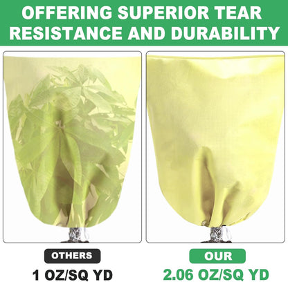 Plant Covers for Winter Tree Covers Freeze Protection, 78.7" X 94.4" Large Frost Blankets for Outdoor Plants with Zipper Drawstring, Fig Tree Plant Jacket Covers Cold Weather Protection Bags