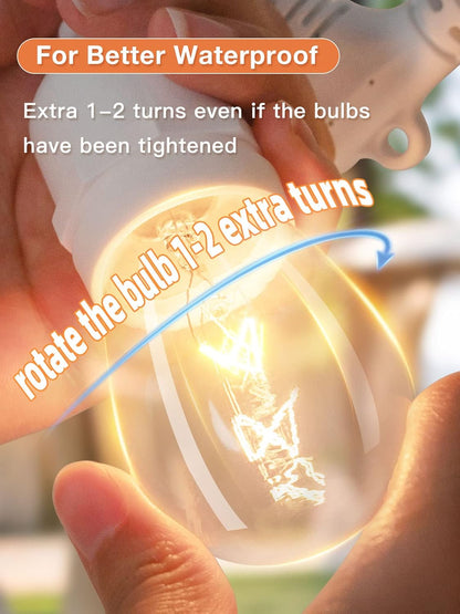 addlon 48 FT Outdoor String Lights Commercial Grade Weatherproof, 18 Edison Vintage Bulbs, 15 Hanging Socketsand 3 Spare Bulbs, ETL Listed Decorative Cafe Patio Lights for Bistro Garden, White