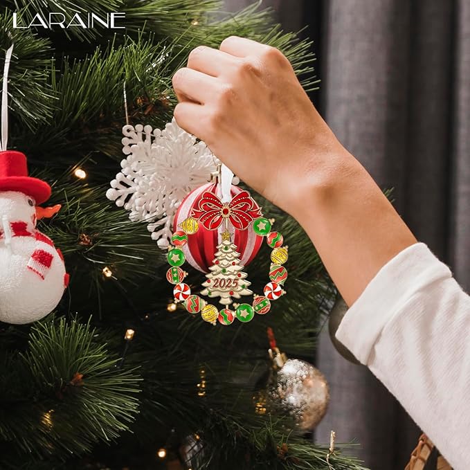 Laraine Christmas Tree Ornaments – Decorative Rotation Hanging Pendant of Car Charm Holiday Keepsake Gift Home Decor (Gold-New Tree (2025))