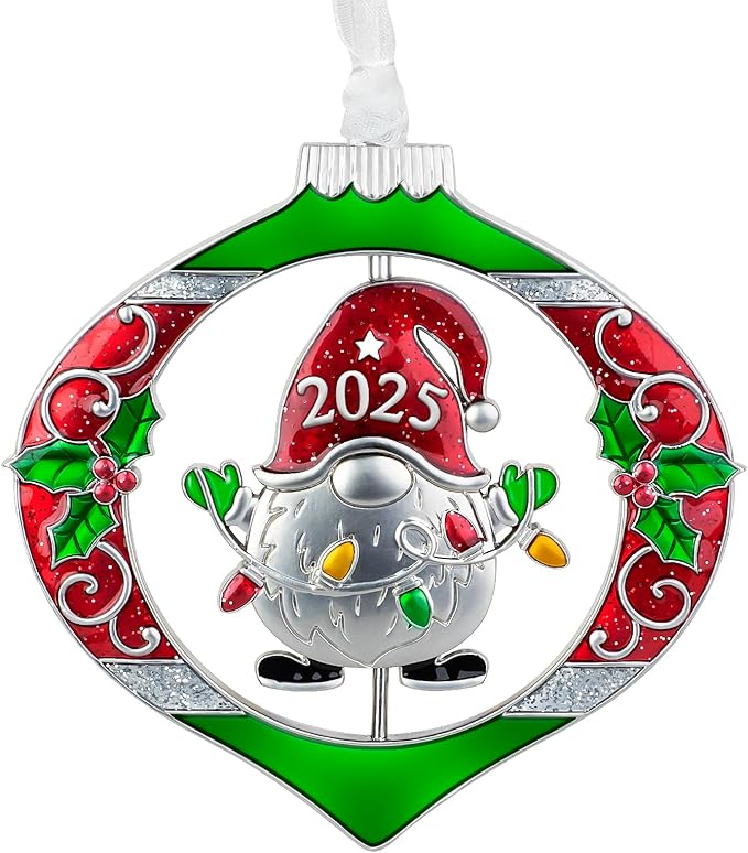 Laraine Christmas Tree Ornaments – 2025 Decorative Rotation Hanging Pendant of Car Charm Holiday Keepsake Gift Home Decor (Gnome (2025))