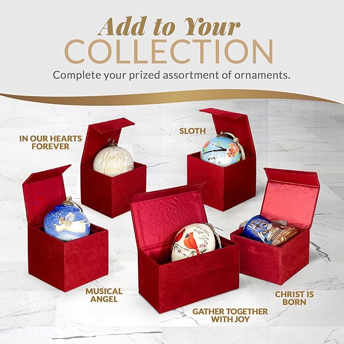 Inner Beauty Memorial Remembrance Christmas Ornaments - Mouth Blown and Reverse Hand-Painted Glass Christmas Decorations, Christian Gifts for Family