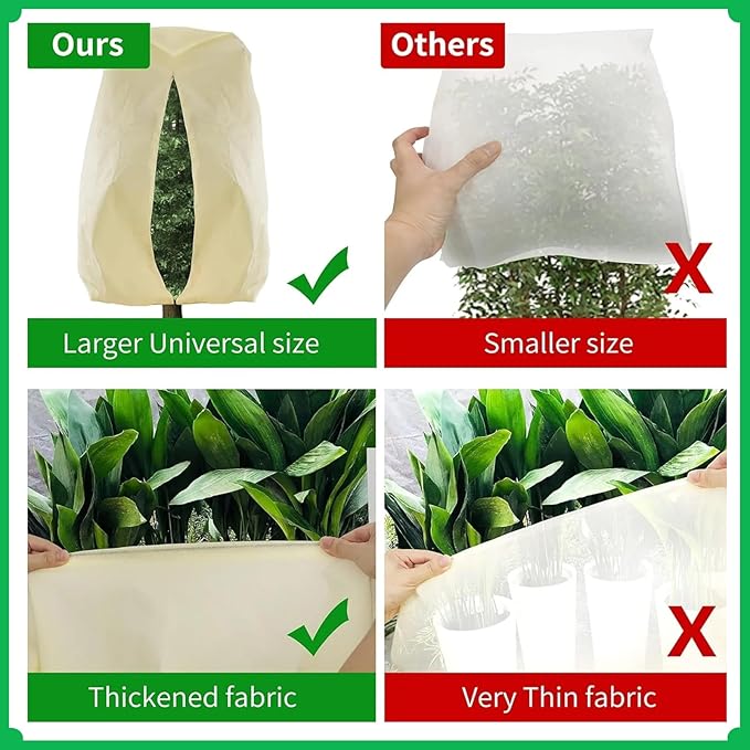 Plant Covers Freeze Protection,Winter Tree and Shrub Frost Protection Blanket, 2-Piece Reusable Garden Plant Cover, 31.4 x 39.3 Inches.