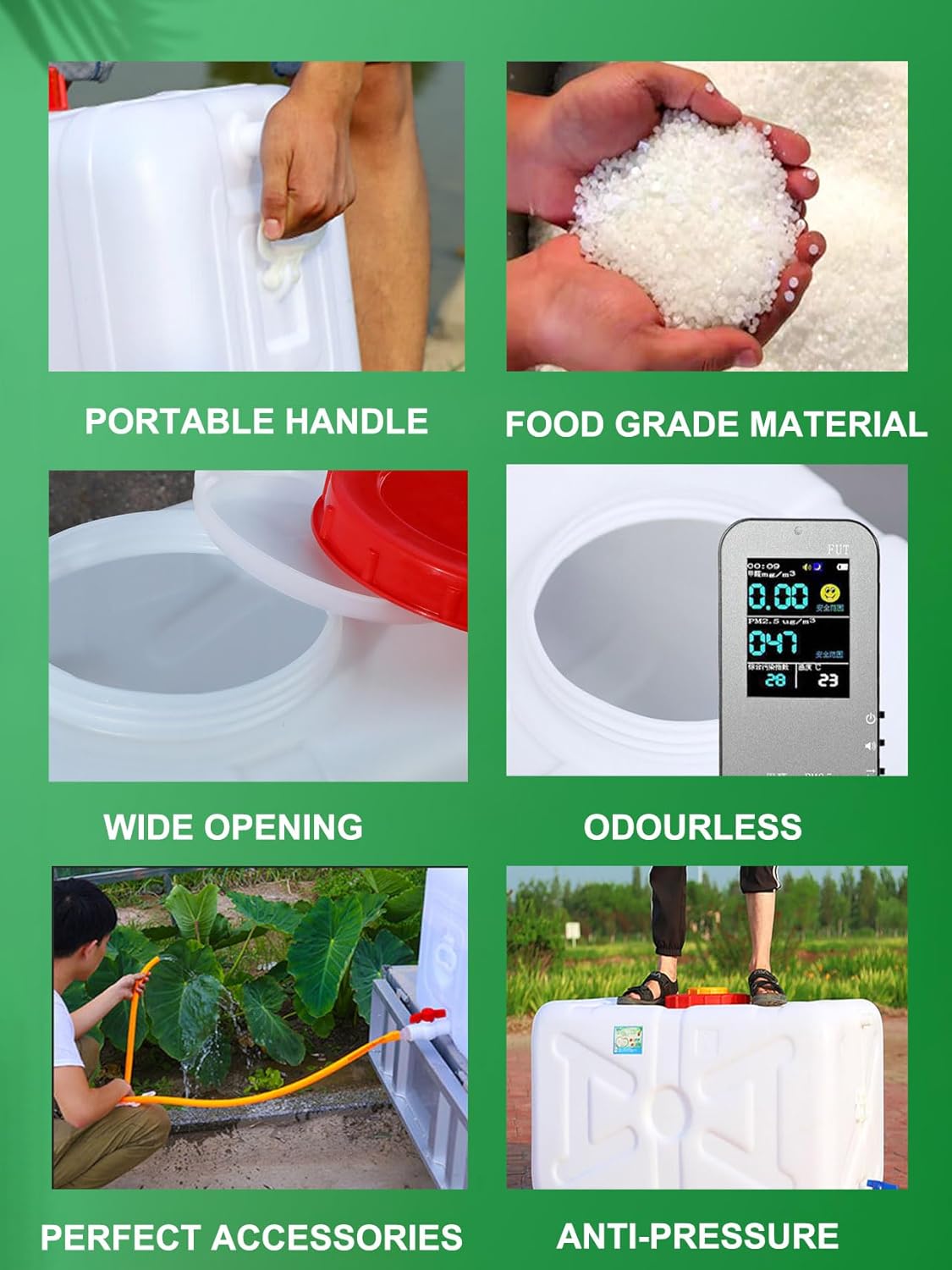 Water Storage Tank for Camping, Plastic Water Containers with Spigot for Emergency Water Storage Household Outdoor Camping Hiking Self-Driving Tour(Size:50L/13.2gallon)