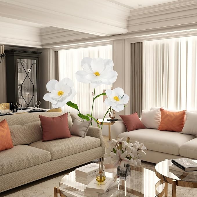 5.8 Ft Giant Artificial Flowers for Decoration,Large EVA Flower Decor,Wedding Arrangements, Birthday Party Banquet Background,Hotel,Office,Window Display(White)