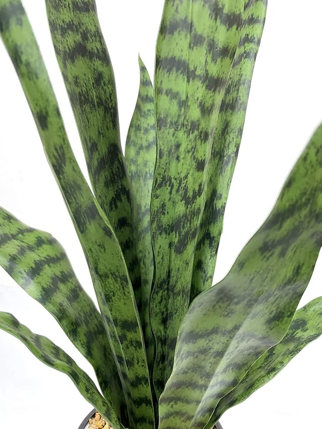 Bird Fiy Artificial Snake Plant 22.5" Faux Agave Fake Sansevieria Artificial Potted Plants for Indoor and Outdoor Home Office Décor