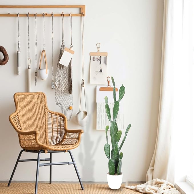 42Inch Artificial Cactus Faux Cacti Fake Cactus Saguaro Potted Plants for Indoor Outdoor Home Offices Store Decoration