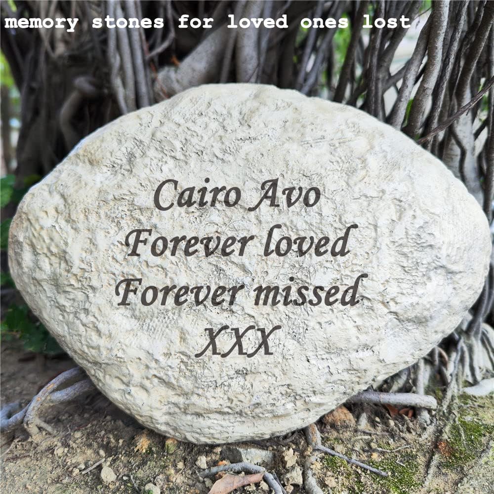 Personalized Decorative Garden Stones Engraved with Any Message, Indoor or Outdoor Welcome Stones Memorial Stones Cemetery Decorations for Housewarming,Memorial Gifts Special Day Gifts,11"X8"
