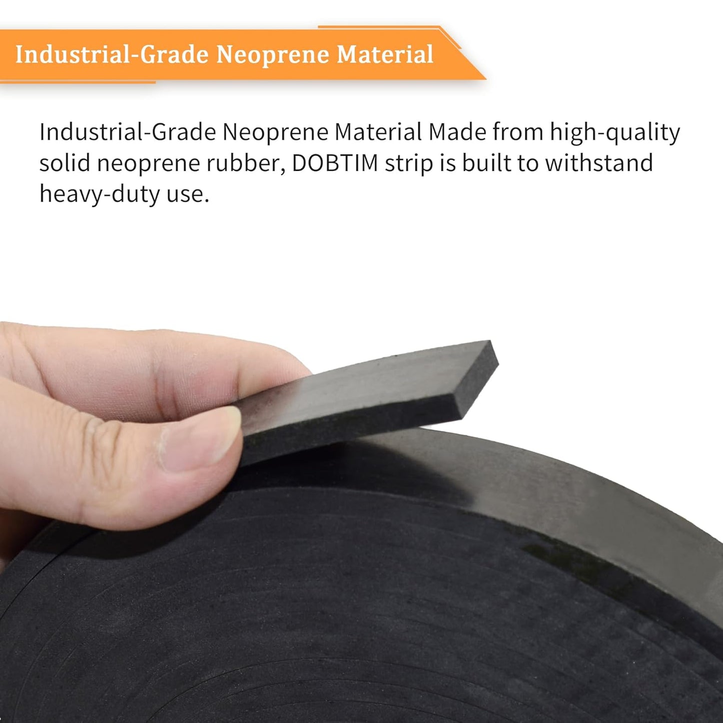 Neoprene Rubber Strips 1/4 (.250)" Thick X 1" Wide X 25' Long, Solid Rubber Rolls Use for Gaskets DIY Material, Supports, Leveling, Sealing, Bumpers, Protection, Abrasion, Flooring