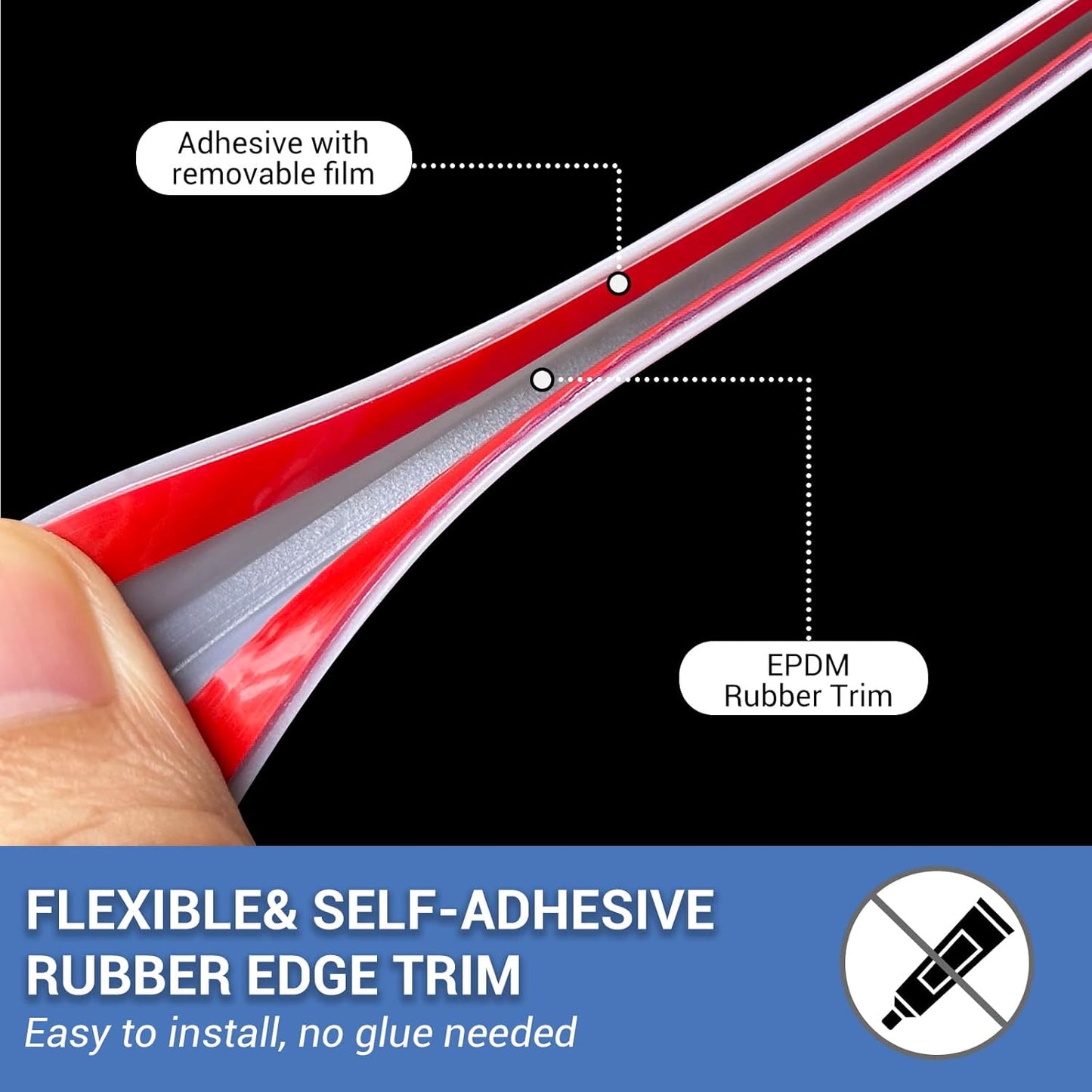 Rubber Edge Trim, Flexible Edge Trim for Sharp Edge, 1/16" U Channel Edge Protector, Self Adhesive Edge Guards for Car Doors and Sheet Metal Parts, 20Ft, Grey Color