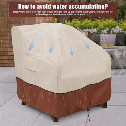 COSFLY Outdoor Furniture Cover for Patio Chairs Waterproof Clearance, Outside Furniture Lounge Deep Seat Cover, Fits up to 33W x 34D x31H inches(2 Pack)