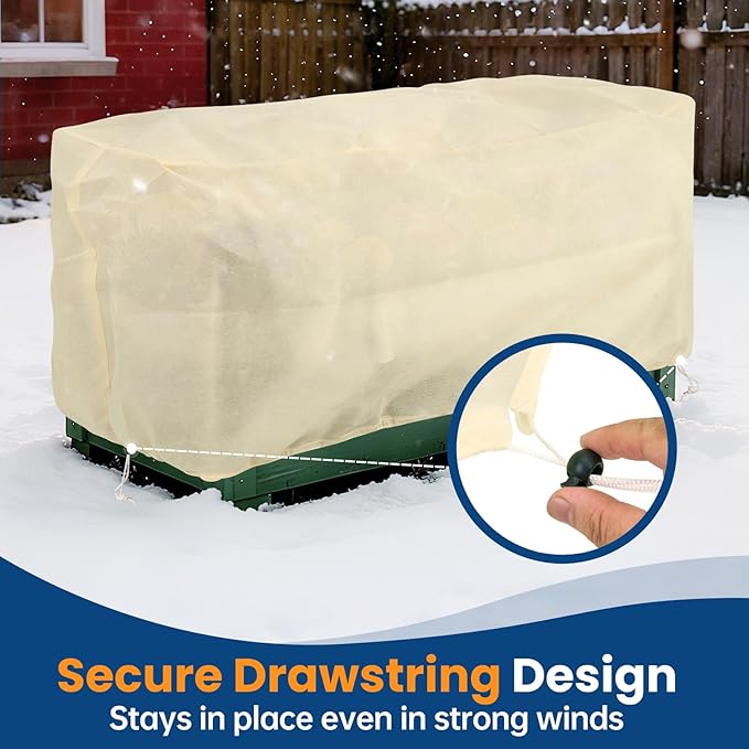 Plant Covers Freeze Protection, 2 Pack Garden Covers for Raised Bed, Frost Cloths for Outdoor Plants, Winter Protection for Vegetables & Flowers (55"×28"×18", Fit 2'×4' Bed)