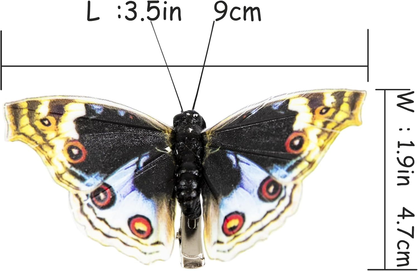 Cartanfill- Artificial Feather Simulation Butterfly Party Decoration Set, a Set of 12 Pieces with Clips, Used for Home Decoration in 12 Colors(A)