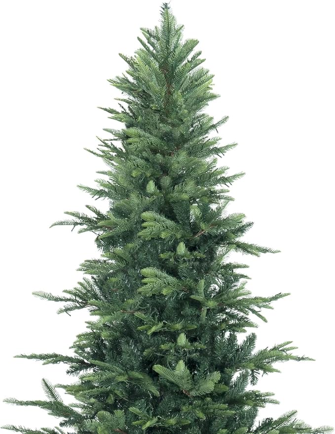 Naomi Home 9ft Nordic Christmas Tree with Lights, Realistic Charming Christmas Tree Prelit with 2106 Branch Tips, 1100 Warm Lights and Metal Stand, Aritificial Xmas Tree