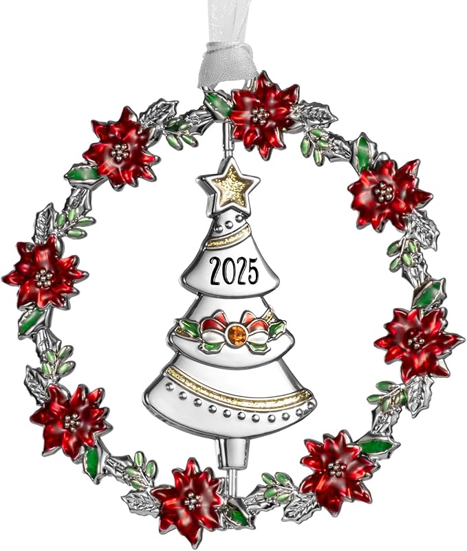 Laraine Christmas Tree Ornaments – 2025 Decorative Rotation Hanging Pendant of Car Charm Holiday Keepsake Gift Home Decor (Tree (2025))