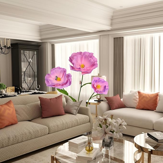 5.8 Ft Giant Artificial Flowers for Decoration,Large EVA Flower Decor,Wedding Arrangements, Birthday Party Banquet Background,Hotel,Office,Window Display(Purple)