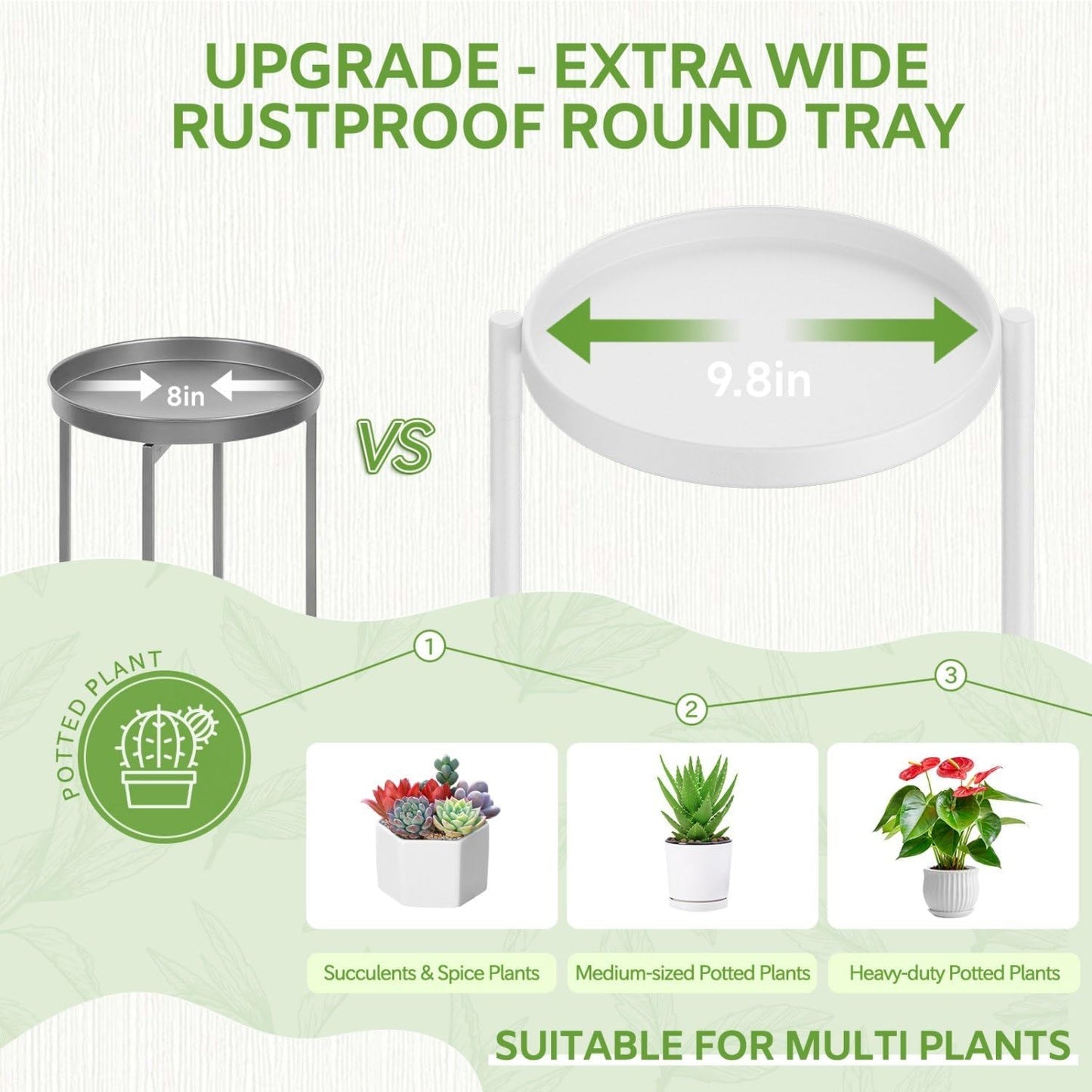 iDavosic.ly 7 Tier Large Plant Stand Indoor, 10 Inch Wide Tall Corner Metal Plant Stands Outdoor for Multiple Plants, Folding Tiered Flower Display Holder Rack Shelf, White