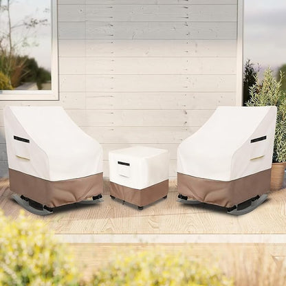 Outdoor Rocking Chair Side Table Cover, Heavy Duty All-Weather Patio Side Table Cover Fits Square Small Tables (13 x 16.5 x 17 Inches)