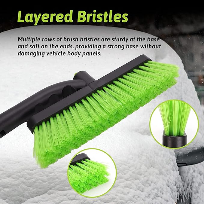 25" Snow Brush & Ice Scraper for Car Windshield, Detachable Snow Scrapers with Foam Grip for Cars, Trucks, SUVs