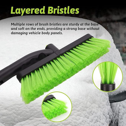 25" Snow Brush & Ice Scraper for Car Windshield, Detachable Snow Scrapers with Foam Grip for Cars, Trucks, SUVs