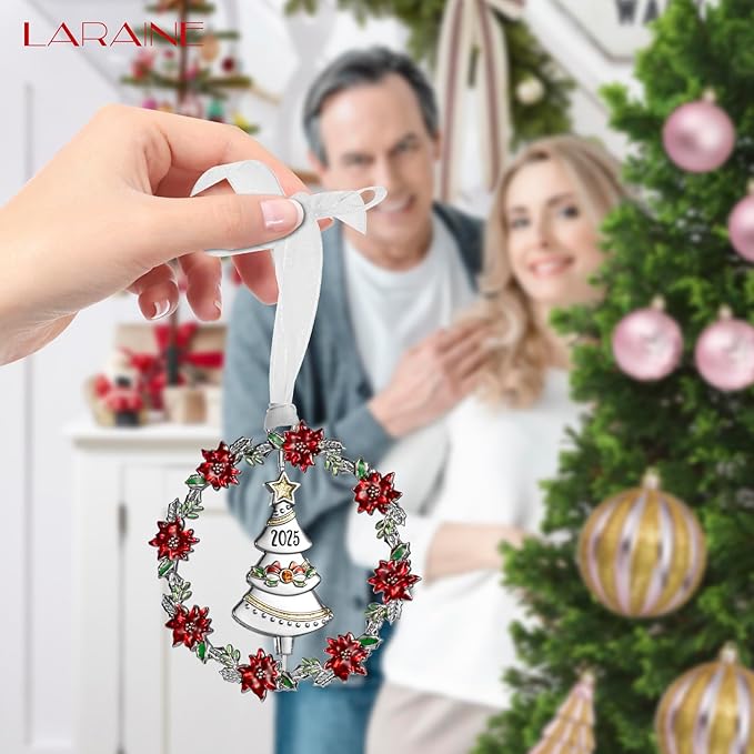 Laraine Christmas Tree Ornaments – 2025 Decorative Rotation Hanging Pendant of Car Charm Holiday Keepsake Gift Home Decor (Tree (2025))