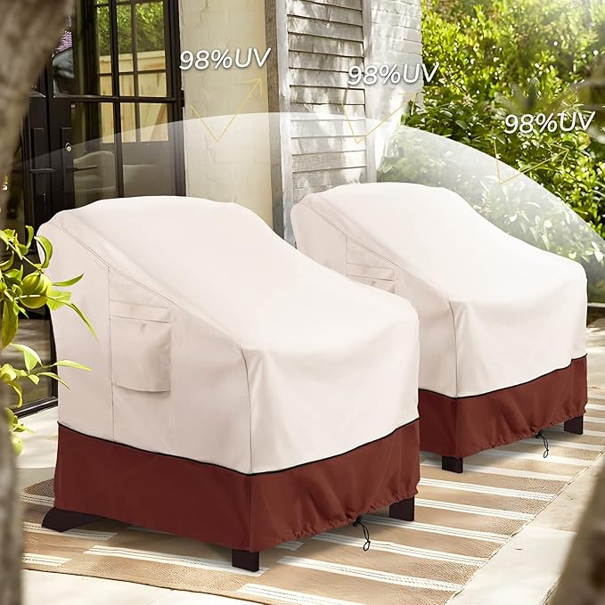 COSFLY Patio Furniture Covers Waterproof, Outdoor Chair Covers 2 Pack Heavy Duty - Fits up to 29W x 30D x36H Inches (2 Pack)
