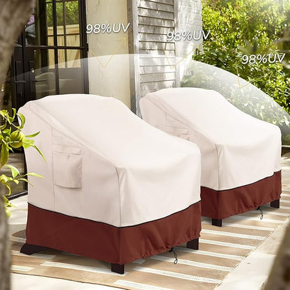 COSFLY Patio Furniture Covers Waterproof, Outdoor Chair Covers 2 Pack Heavy Duty - Fits up to 29W x 30D x36H Inches (2 Pack)