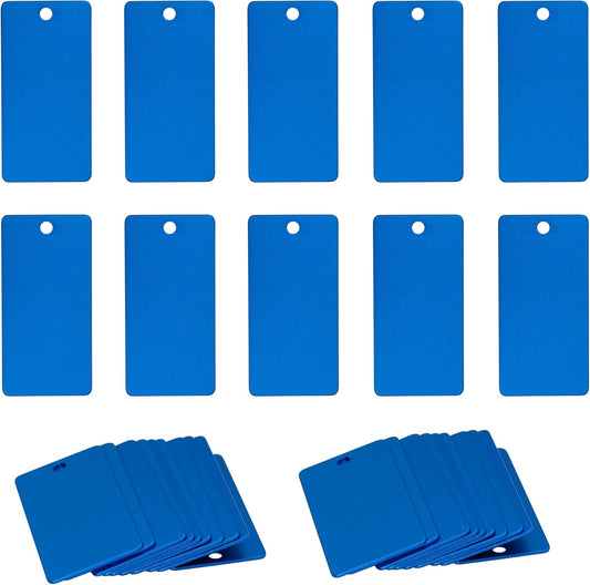 StayMax Anodized Aluminum Engraving Blanks 1x2 Inch 50 Pack (Blue)