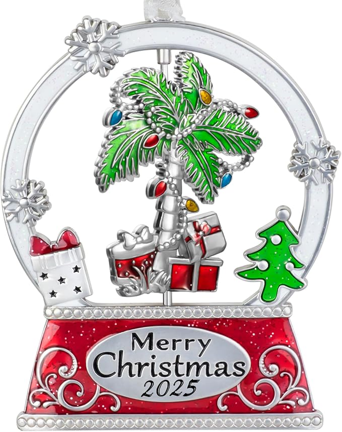 Laraine Christmas Tree Ornaments – 2025 Decorative Rotation Hanging Pendant of Car Charm Holiday Keepsake Gift Home Decor (Palm (2025))