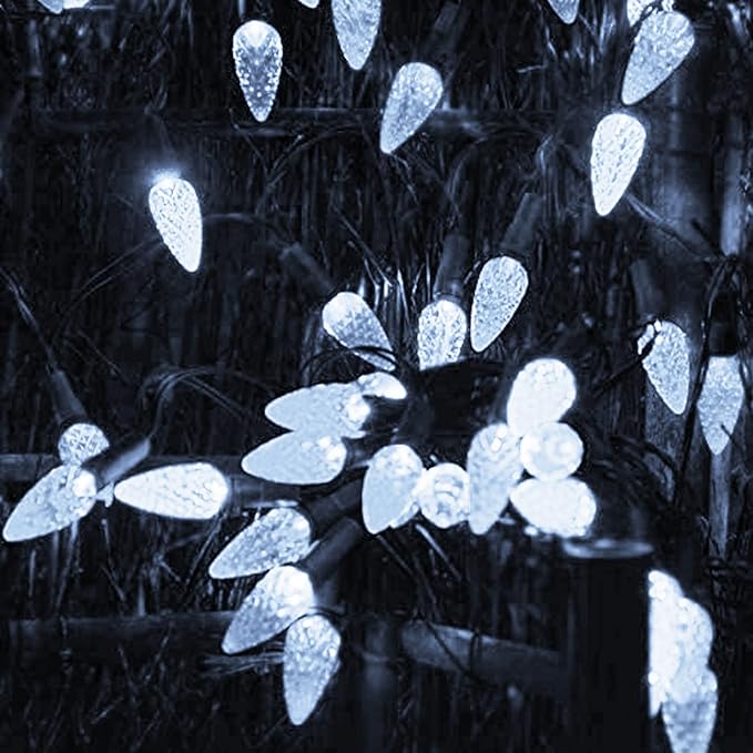 Dazzle Bright C6 Christmas String Lights, 100 LED 33 FT Outdoor Christmas Lights Waterproof Connectable, 8 Modes Lights for Indoor Outdoor Home Garden Yard Xmas Tree Decorations (White)