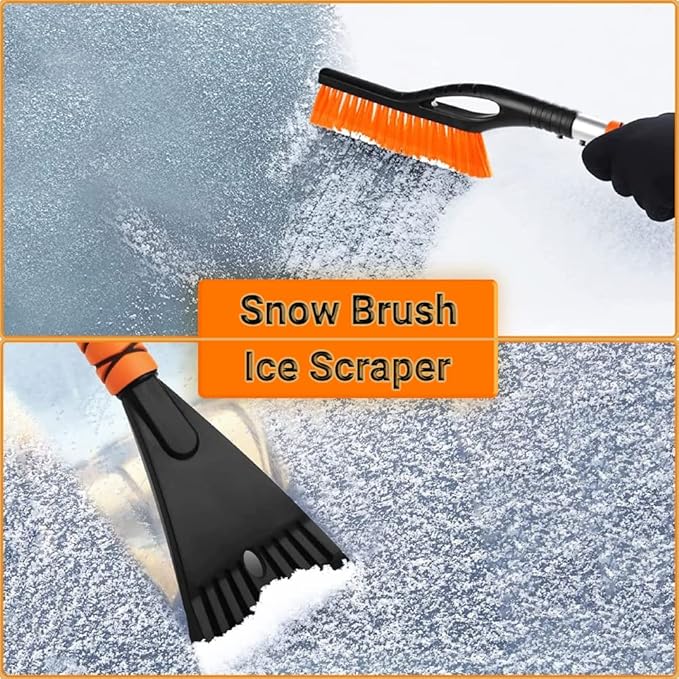 27" Snow Brush and Ice Scrapers for Car Windshield, Car Accessories for Men Detachable Snow Scrapers with Ergonomic Foam Grip for Cars, Trucks, SUVs