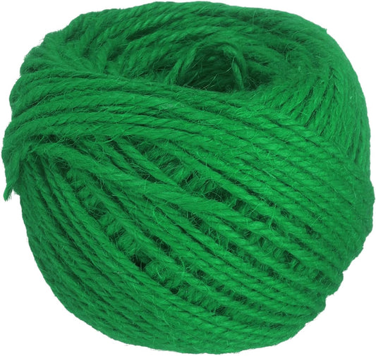 uxcell 164 Feet Natural Jute Twine String,3mm Thin Garden Twine Rope Colored Plant String Cord for DIY Art Crafts Gift Wrapping Decoration Packing Gardening Plant Hanger,Green