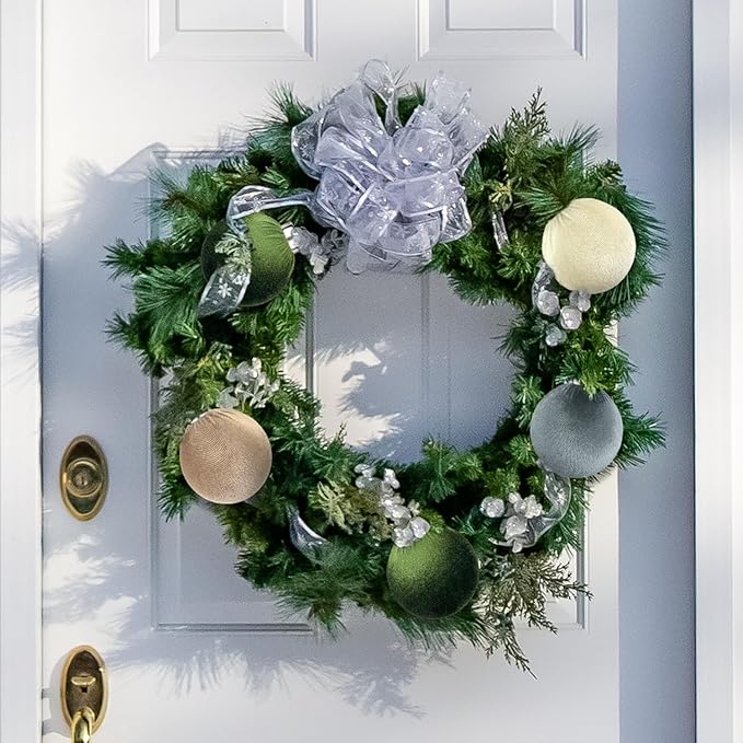 3.15 Inch Velvet Ball Ornaments for Christmas Tree 15 PCS, Large Neutral Flocked Christmas Bulb Ornaments Set - Earth Tone Decorative Hanging Baubles, Shatterproof Xmas Decor for Holiday (Multicolor)