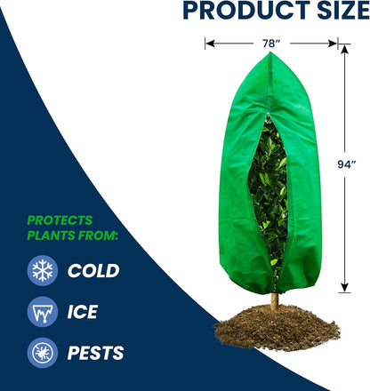 SCRUBIT Plant Covers Freeze Protection, 78"W x 94"H Frost Cloths for Outdoor Plants & Fruit Trees with Zipper and Drawstring, Thick Winter Plant Covers - Tree Frost Blankets for Shrubs