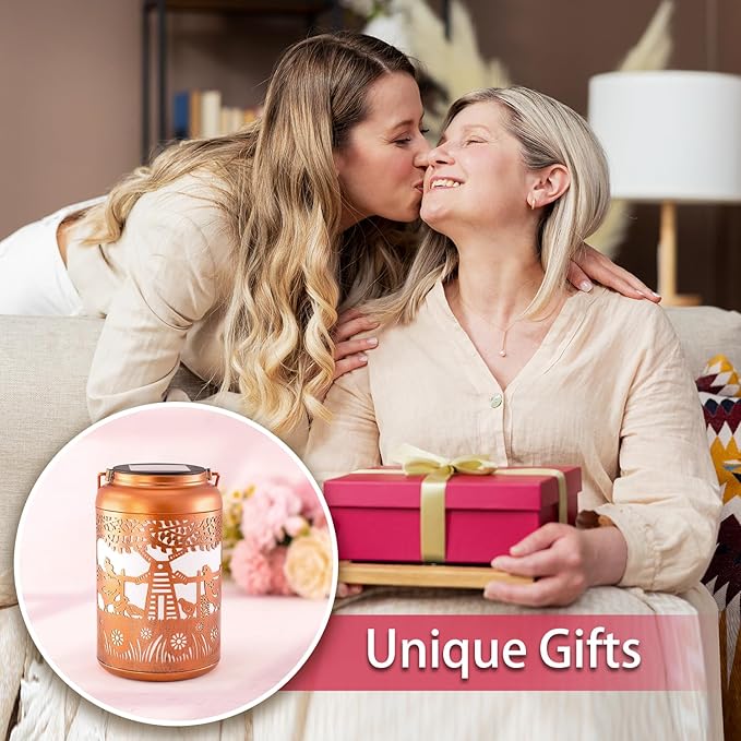 Chicken Solar Lanterns Outdoor Hanging Waterproof Solar Lights Chicken Gifts for Women Men Metal Rooster Decorative LED Lanterns for Outside, Patio, Landscape, Yard Decor, Garden Decorations