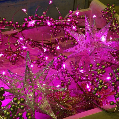 2 Pack Solar Powered Fairy String Lights Outdoor Waterproof 8 Modes Twinkle Christmas Decorations Lights, Each 33ft-100LED, 40ft-120LED, 66ft-200LED, 80ft-240LED, (Pink, 66)