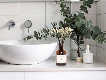 WEALD TRIBE Flower Reed Diffuser Set Lime & Citrus Scent for Bathroom Air Fresheners, Oil Diffuser Sticks | 4.0 fl oz Home Fragrance with Sticks Defusers | House Bedroom Office Shelf Decor