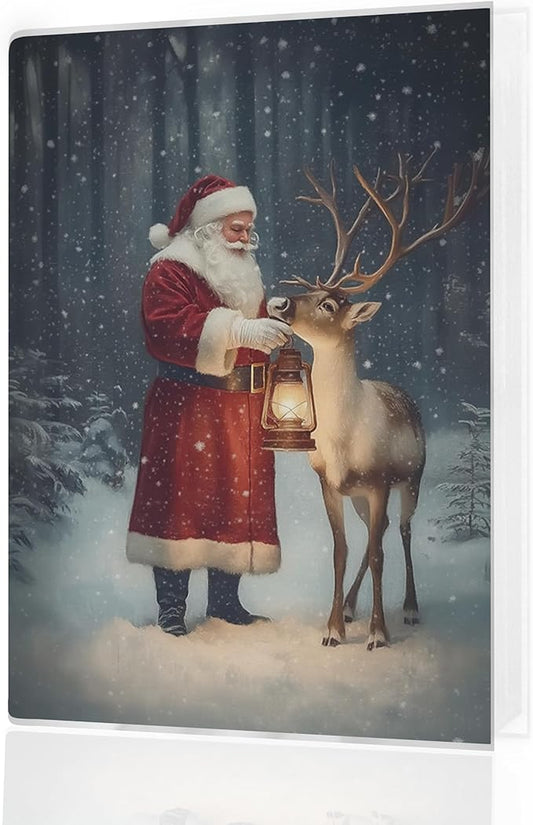 Christmas Photo Albums 4x6 Pictures, Winter Christmas Santa Reindeer Xmas Holiday Small Memory Photo Album Book for Baby Family Graduation Wedding Travel Vacation