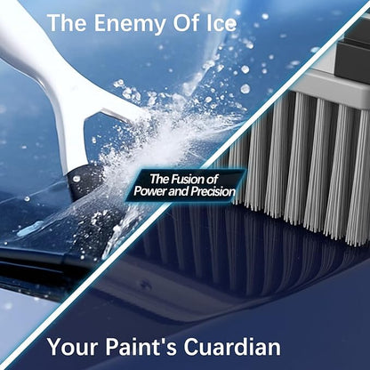 61.5" Ice Scrapers for Car Windshield, 2 in 1 Snow Brush for Car and Ice Scraper, Extendable Snow Brush for Car Windshield with Foam Grip and 180° Pivoting Brush Head for Car Automobile Vehicle Window