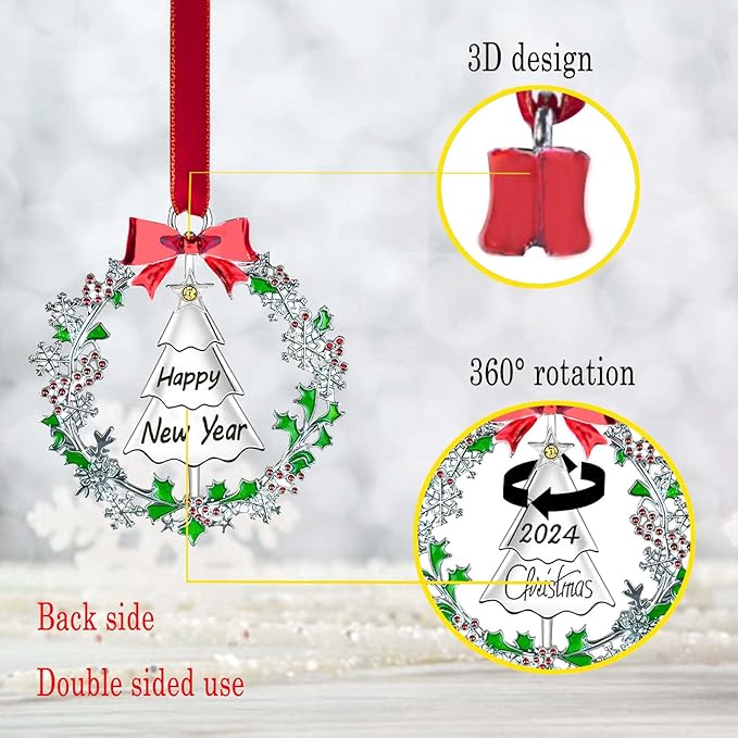 Christmas Ornaments,Xmas Decorations Keepsake Pendant, Christmas Tree Ornament Handcrafted Metal DIY Hanging Craft Collectibles for Xmas Trees Home Party Party Gifts (Tree)