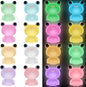 50 PCS Luminous Mini Resin Frogs Tiny Plastic Frogs Glow in The Dark Miniature Frog Figurines for Fairy Garden Miniature Moss Landscape Decoration (8 Colors Mini Frogs)